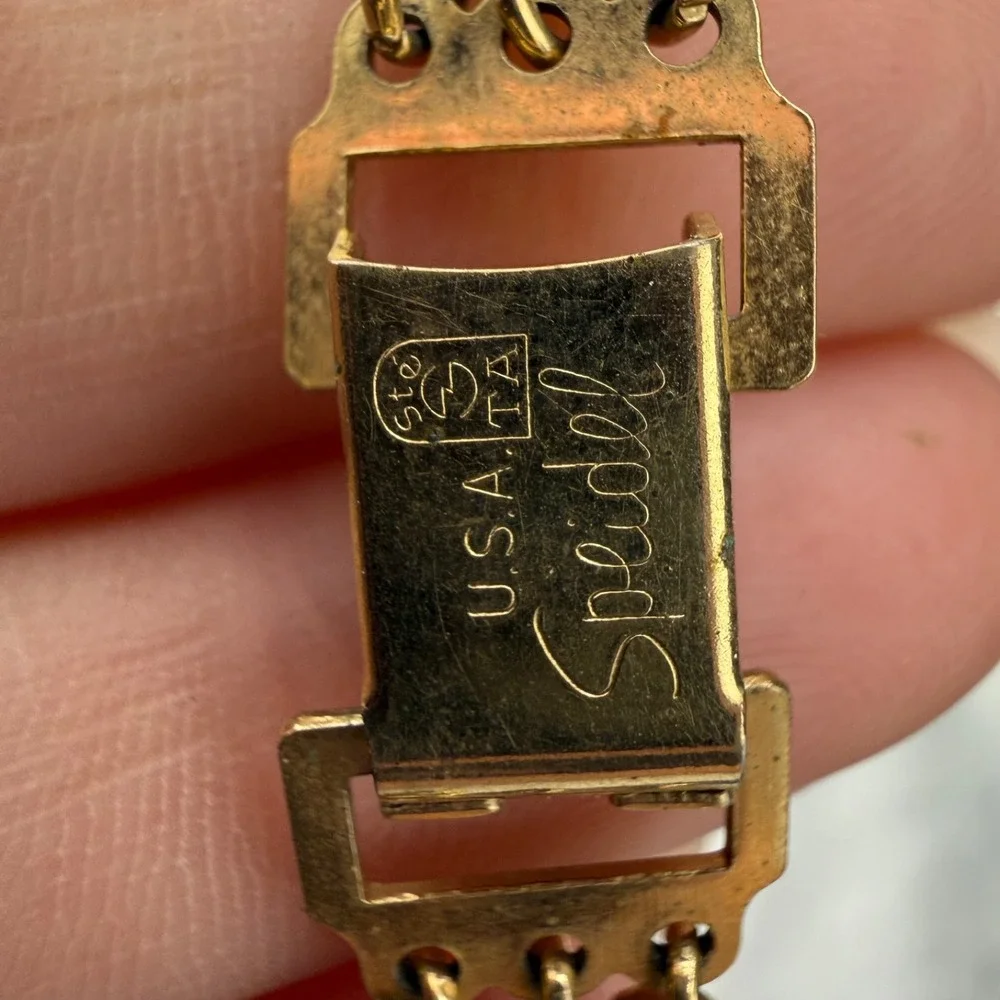 Vintage Speidel ID Bracelet‎ Engraved Gold Tone 6.5